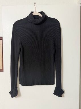 Sonoma Black Ribbed Turtleneck Sweater